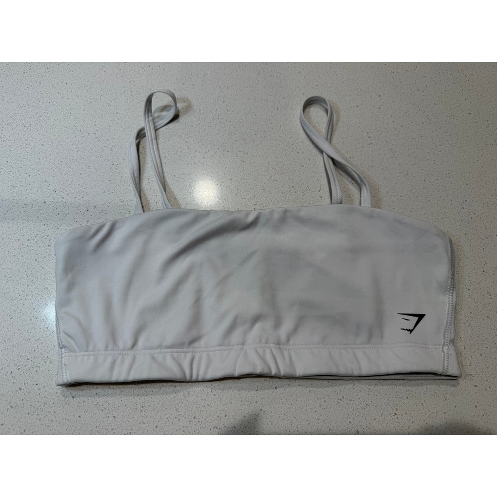 Gymshark Bandeau Sports Bra in White Size‎ M